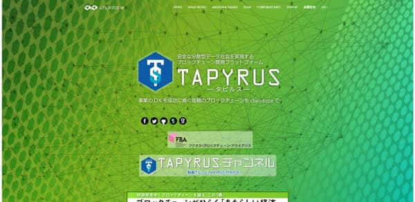 株式会社chaintope公式サイトTOP画面のキャプチャ