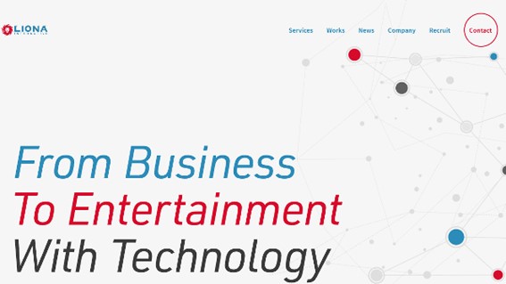 株式会社LIONA公式サイトTOP画面のキャプチャ