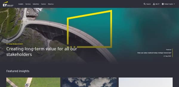 EY Japan株式会社公式サイトTOP画面のキャプチャ